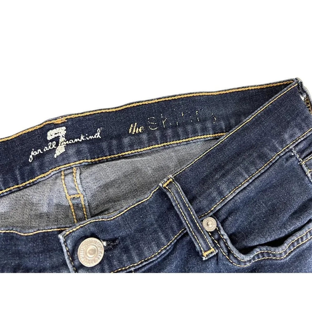 7‎ For All Mankind The Skinny Dark Wash Indigo Stretch Jeans Womens Size 29